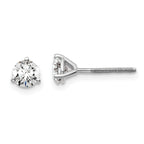 18K White Gold 3/4 ct Lab-Created Diamond VS+ F+, 3-Prong Screw-Back Stud Earrings