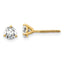 18K Yellow Gold 3/4 ct Certified Lab-Created Diamond VS+ F+, 3-Prong Screw-Back Stud Earrings