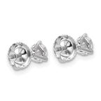 Platinum 3/4 carat Lab Grown Diamond VS+ F+ Round Complete Three Prong Screwback Stud Earrings