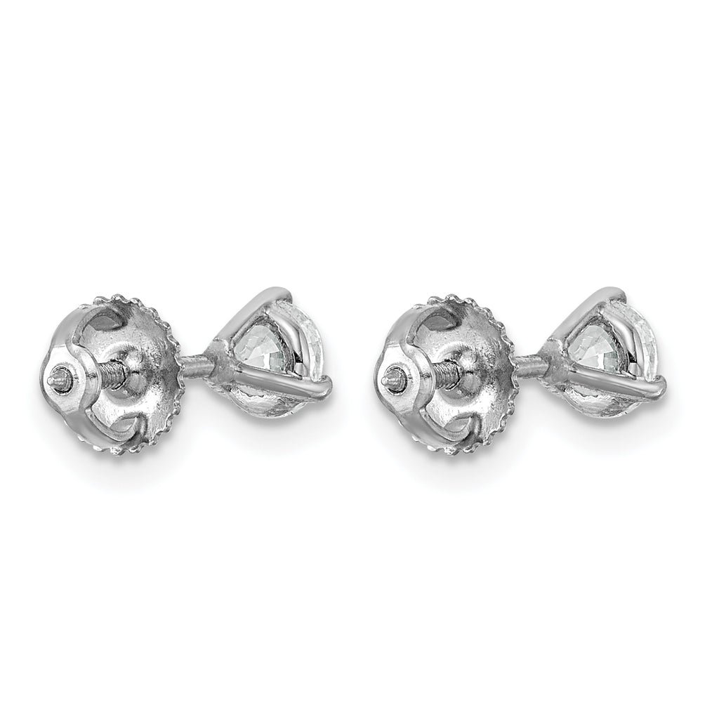 Platinum 3/4 ct Certified Lab-Created Diamond VS+ F+, 3-Prong Screw-Back Stud Earrings