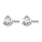 14K White Gold 3/4 ct Certified Lab-Created Diamond VS/SI+ G+, 3-Prong Screw-Back Stud Earrings