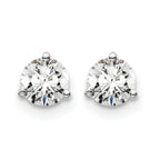 14K White Gold 3/4 ct Lab-Created Diamond VS/SI+ G+, 3-Prong Screw-Back Stud Earrings