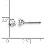 14K White Gold 3/4 ct Certified Lab-Created Diamond VS+ F+, 3-Prong Screw-Back Stud Earrings
