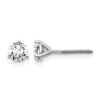 14K White Gold 3/4 ct Lab-Created Diamond VS/SI+ G+, 3-Prong Screw-Back Stud Earrings