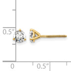 14K Yellow Gold 3/4 ct Lab-Created Diamond VS/SI+ G+, 3-Prong Screw-Back Stud Earrings