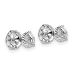 18K White Gold 1 ct Certified Lab-Created Diamond VS+ F+, 3-Prong Screw-Back Stud Earrings