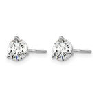 14K White Gold 1 ct Certified Lab-Created Diamond VS/SI+ G+, 3-Prong Screw-Back Stud Earrings