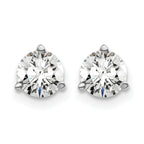 14K White Gold 1 ct Lab-Created Diamond VS+ F+, 3-Prong Screw-Back Stud Earrings