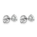14K White Gold 1 ct Certified Lab-Created Diamond VS/SI+ G+, 3-Prong Screw-Back Stud Earrings