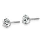 18K White Gold 1 1/2 ct Certified Lab-Created Diamond VS+ F+, 3-Prong Screw-Back Stud Earrings