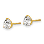 18K Yellow Gold 1 1/2 ct Certified Lab-Created Diamond VS+ F+, 3-Prong Screw-Back Stud Earrings