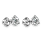 Platinum 5 ct Lab-Created Diamond VS+ F+, 3-Prong Screw-Back Stud Earrings