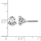 14K White Gold 2 ct Lab-Created Diamond VS/SI+ G+, 3-Prong Screw-Back Stud Earrings