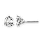 14K White Gold 5 ct Certified Lab-Created Diamond VS+ F+, 3-Prong Screw-Back Stud Earrings
