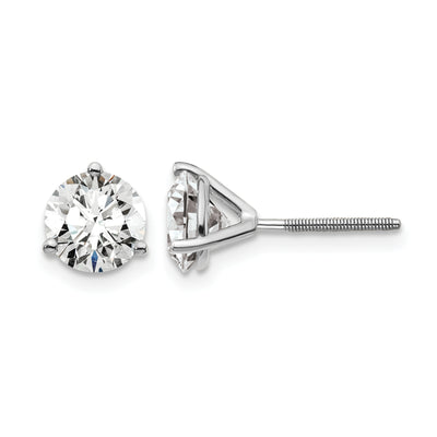 Certified Round Lab-Grown Diamond Stud Earrings in 14K White Gold (1 3/4 ct. tw., VS+ F+) - Sophia Jewelers