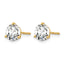 14K Yellow Gold 3 ct Certified Lab-Created Diamond VS+ F+, 3-Prong Screw-Back Stud Earrings