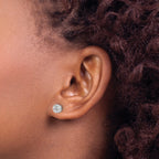 14k White Gold 1/2 carat Lab Grown Diamond VS/SI+ G+ Complete Round and Marquise Halo Post Earrings