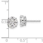 14k White Gold 1 carat Lab Grown Diamond VS/SI+ G+ Complete Round and Marquise Halo Post Earrings