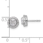 14k White Gold 1/2 carat Lab Grown Diamond VS/SI+ G+ Complete Round and Marquise Halo Post Earrings
