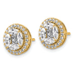 14k 1 1/2 carat Lab Grown Diamond VS+ F+ Marquise Complete Halo Post Earrings