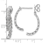 14K White Gold Polished Diamond Front and Back Dangle Earrings