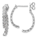 14K White Gold Polished Diamond Front and Back Dangle Earrings
