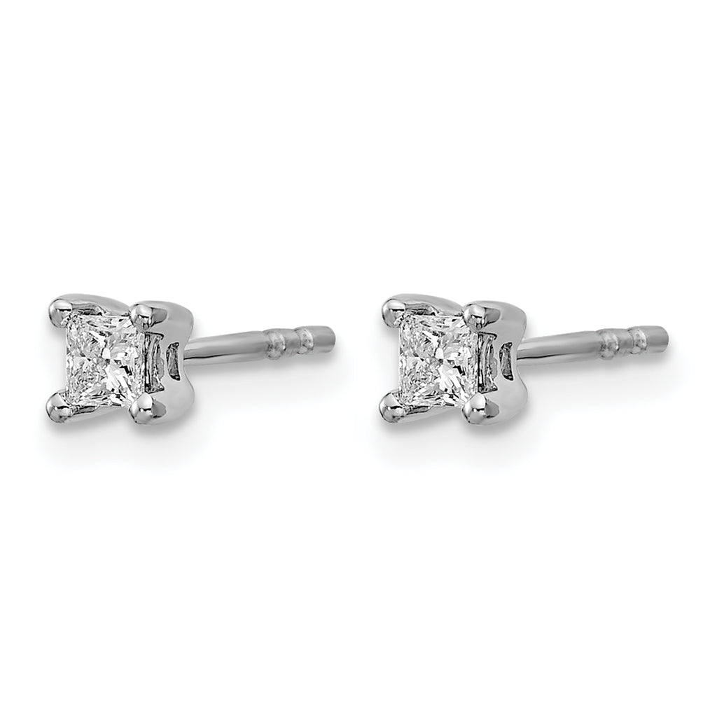 14K White Gold 1/4 ct Lab-Created Diamond VS/SI+ G+, Princess-Cut 4-Prong Stud Earrings