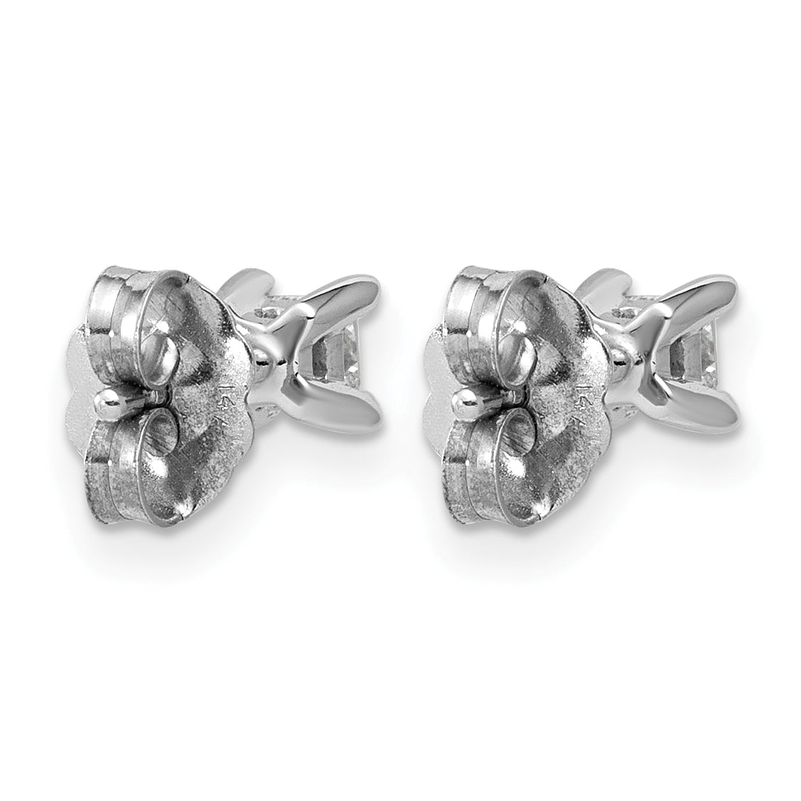 14K White Gold 1/4 ct Lab-Created Diamond VS/SI+ G+, Princess-Cut 4-Prong Stud Earrings
