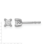 14K White Gold 1/4 ct Lab-Created Diamond VS/SI+ G+, Princess-Cut 4-Prong Stud Earrings