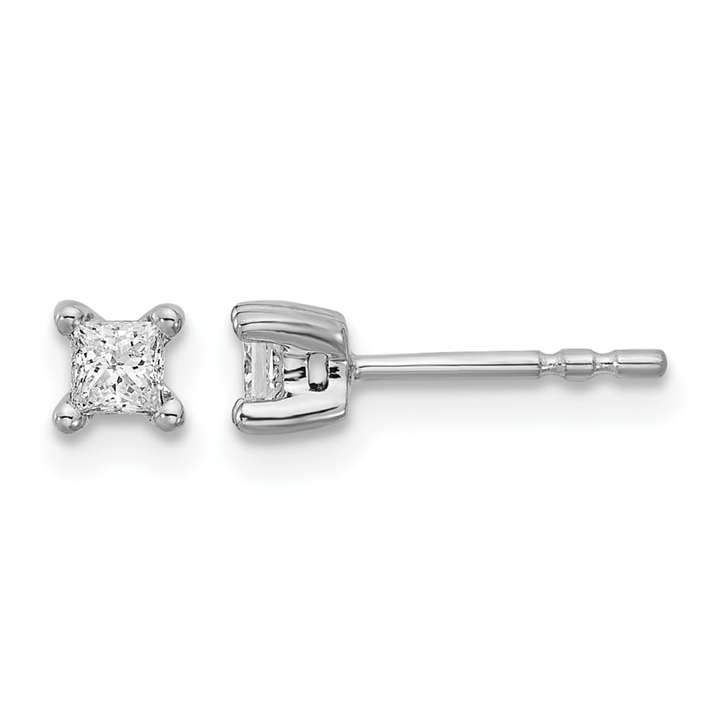14K White Gold 1/4 ct Lab-Created Diamond VS/SI+ G+, Princess-Cut 4-Prong Stud Earrings