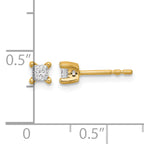 14K Yellow Gold 1/4 ct Lab-Created Diamond VS/SI+ G+, Princess-Cut 4-Prong Stud Earrings