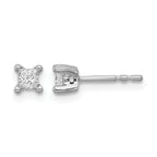 14K White Gold 1/3 ct Lab-Created Diamond VS/SI+ G+, Princess-Cut 4-Prong Stud Earrings