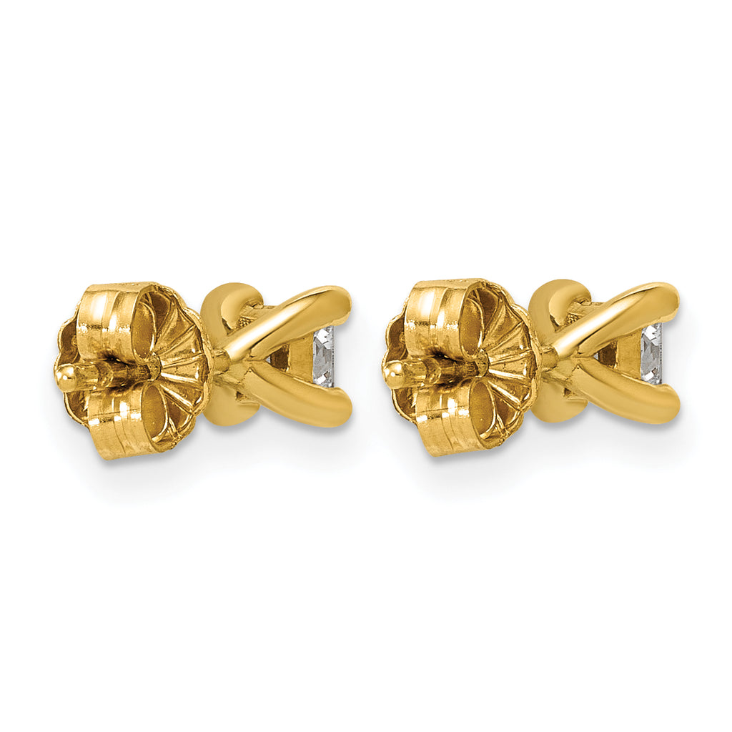 14K Yellow Gold 1/3 ct Lab-Created Diamond VS/SI+ G+, Princess-Cut 4-Prong Stud Earrings
