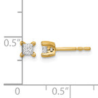 14K Yellow Gold 1/3 ct Lab-Created Diamond VS/SI+ G+, Princess-Cut 4-Prong Stud Earrings