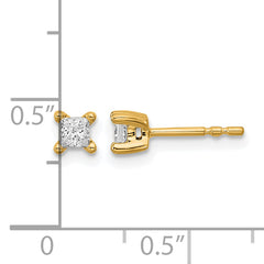 14k 1/3 carat Lab Grown Diamond VS+ F+ Princess Complete Four Prong Stud Earrings