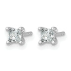 14K White Gold 1/2 ct Lab-Created Diamond VS+ F+, Princess-Cut 4-Prong Stud Earrings