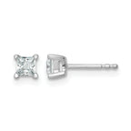 14K White Gold 1/2 ct Lab-Created Diamond VS+ F+, Princess-Cut 4-Prong Stud Earrings