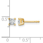 14K Yellow Gold 1/2 ct Lab-Created Diamond VS+ F+, Princess-Cut 4-Prong Stud Earrings