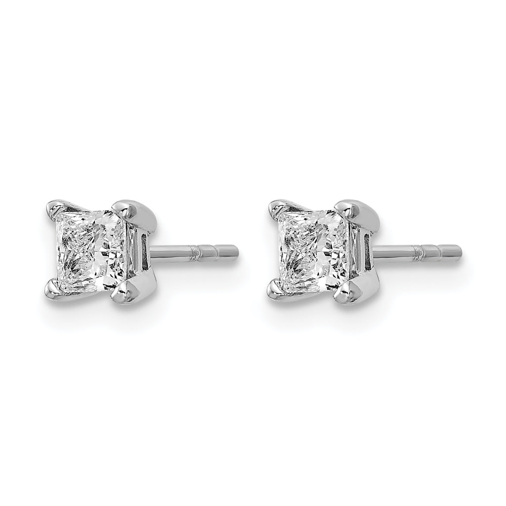 14K White Gold 5/8 ct Certified Lab-Created Diamond VS/SI+ G+, Princess-Cut 4-Prong Stud Earrings