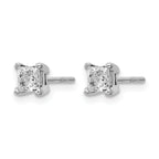 14k White Gold 5/8 carat Lab Grown Diamond VS/SI+ G+ Princess Complete Four Prong Stud Earrings