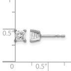 14K White Gold 5/8 ct Certified Lab-Created Diamond VS+ F+, Princess-Cut 4-Prong Stud Earrings