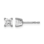 14K White Gold 5/8 ct Lab-Created Diamond VS+ F+, Princess-Cut 4-Prong Stud Earrings