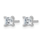 14K White Gold 3/4 ct Lab-Created Diamond VS+ F+, Princess-Cut 4-Prong Stud Earrings