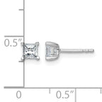 14K White Gold 3/4 ct Lab-Created Diamond VS+ F+, Princess-Cut 4-Prong Stud Earrings