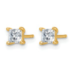 14K Yellow Gold 3/4 ct Lab-Created Diamond VS+ F+, Princess-Cut 4-Prong Stud Earrings