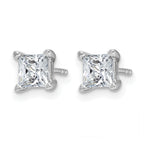14K White Gold 1 1/2 ct Lab-Created Diamond VS+ F+, Princess-Cut 4-Prong Stud Earrings