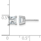14K White Gold 1 1/2 ct Certified Lab-Created Diamond VS/SI+ G+, Princess-Cut 4-Prong Stud Earrings