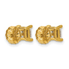 14K Yellow Gold 2 ct Lab-Created Diamond VS+ F+, Princess-Cut 4-Prong Stud Earrings