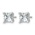14K White Gold 3 ct Lab-Created Diamond VS/SI+ G+, Princess-Cut 4-Prong Stud Earrings