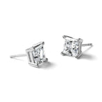 14K White Gold 3 ct Certified Lab-Created Diamond VS/SI+ G+, Princess-Cut 4-Prong Stud Earrings
